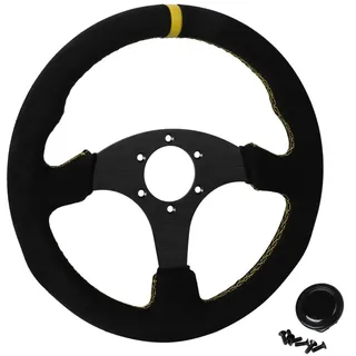 Auto Lenkrad 330 Mm 13 Zoll Universal Flachlenkrad Drift Rennspiel Lenkräder(Gelb)