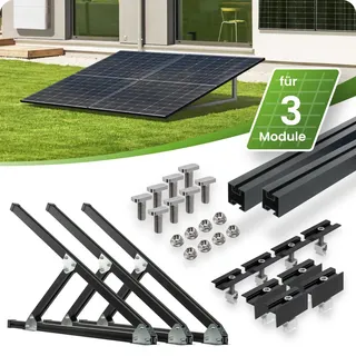 Tepto Montageset für 3 PV-Module Schwarzes Flachdach- und Wand senkrechte Montage Balkonkraftwerk - 19%