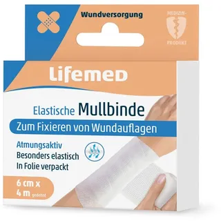 Lifemed Elastische Mullbinde 4 m x 6 cm weiss