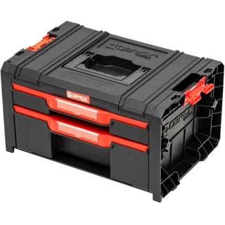 Qbrick System Werkzeugkoffer Werkzeugkasten Leer Werkzeugkiste PRO Drawer 2 Toolbox 2.0 Basic Schwarz Rot 450 x 310 x 244 mm