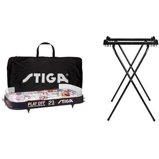 STIGA Eishockey Tischspiel Playoff 21 Hockey Spiel Schweden-Kanada mit Aufbewahrungstasche & Unisex Jugend 71-1938-01 Spielestaender, schwarz, One Size