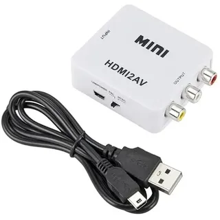 Ziyan HDMI zu AV, 1080P HDMI auf AV, HDMI auf 3RCA Converter Adapter, HDMI zu RCA Konverter 3RCA CVBS Composite Video Audio HDMI to AV Adapter mit USB Ladekabel für TV DVD PAL PS3 NTSC(weiß)