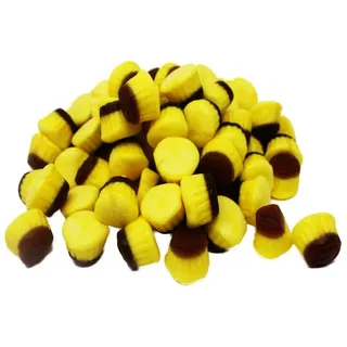 fruchtgummi-außergewöhnlich Fruchtgummi Jelly Caramel Pudding Törtchen gelb braun Halal 1000g