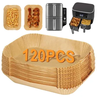 Sans marque Backpapier für Heißluftfritteuse Ninja Double Stack XL 9.5L SL400EU, 9,5 l, 120-teiliges Zubehör für AF300EU AF400EU,Ninja Double Stack XL, Cookwise & anderen Dual Zone Airfryer