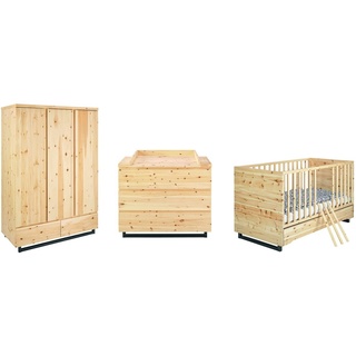 Set Kinderbett 70x140 Wickelkommode 3trg Schrank Umbauseite Zirbenholz Schardt