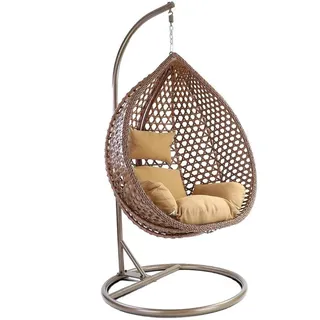 RAMROXX Hängesessel Style XXL Korb Gestell Braun