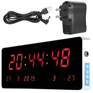 AUNMAS Digital LED Wanduhr Präzise Timing Kalender Tag Uhr für Küche Wohnzimmer Büro Konferenzraum Schlafzimmer(Kalendertemperaturwoche)