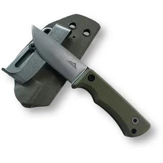 SK Wild Ones® Neck Knife - Outdoor Neckknife Survival - Halskette Messer feststehende Klinge - Gürtelmesser mit G10 Griff - EDC Outdoor Messer - 440 C Edelstahl Grün Bragi 42a