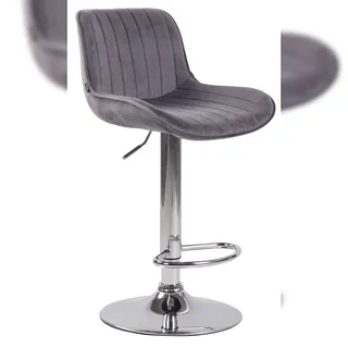CLP Barhocker Lentini Samt dunkelgrau/chrom
