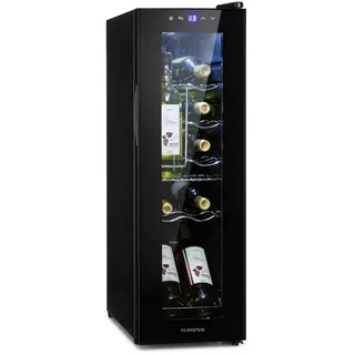 Klarstein Shiraz 12 Slim Uno Weinkühlschrank 32l/12Fl.Touch 85 W 5-18 °C LED