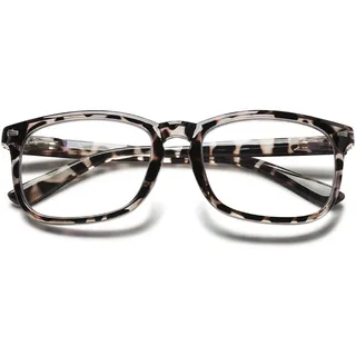 MAGIMODAC Anti-Blaulicht Lesebrille Rechteckige Damen Herren Anti Blaues Leicht Lesebrillen Federscharnier Computer-Lesebrillen Leopard +3.50