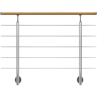 DOLLE Geländer-Set 150 cm Aluminium/Edelstahl/Holz