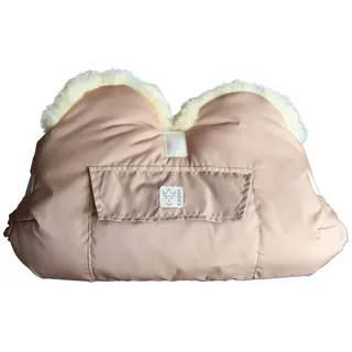 Kaiser Lammfell Handwärmer für Kinderwagen, 45 x 22 cm, Schaffell Innenfutter, Wasserabweisend, mit Handytasche (sand)