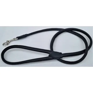 Luxus HUNDELEINE, Runde Leine, Echt Leder 130cm/8mm Schwarz (PL.20-05-4-91)