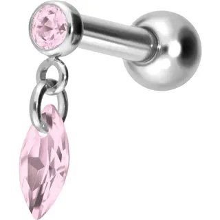 PIERCINGLINE Titan Ohrpiercing mit Innengewinde KRISTALLOVAL