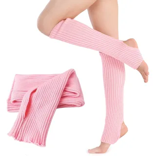 FLOTRUTE Damen Mädchen Ballettstulpen mit Fersenloch Beinwärmer Ballett Stulpen Legwarmer Armstulpen, Beinstulpen Damen Stulpen Lang Strümpfe Overknee Ballettstulpen ca. 50 cm - S