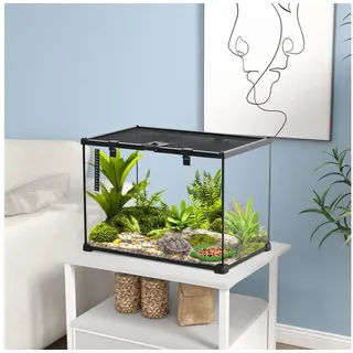 PawHut Terrarium für Reptilien mit Thermometer 50 x 30 x 35 cm