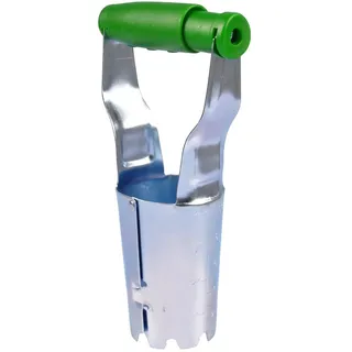 Blumenzwiebelpflanzer Automatik Pflanzhilfe Verchromt mit Skala Profi | Rekord Zwiebelsetzer mit Tiefenskala als ergonomisches Gartenwerkzeug für Blumenzwiebeln, Frühblüher und Gartenbeete