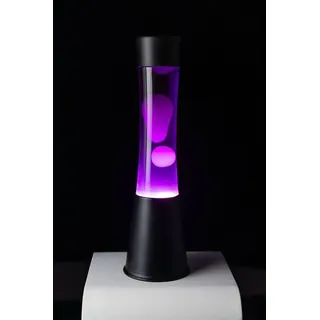 Fisura - Lila Lavalampe. Schwarzer Sockel, lila Flüssigkeit und weiße Lava. Lampe mit Entspannungseffekt. Mit Ersatzbirne. 11 zentimeter x 11 zen... - Lila/Schwarz/Weiß