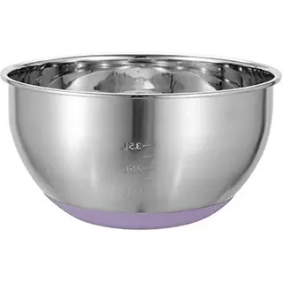Küchenschüssel Edelstahl Multifunktional als Rührschüssel, Salatschüssel, Servierschüssel, Rutschfestem Silikonböden Schüssel Edelstahl Groß für die Küche Ø 28cm