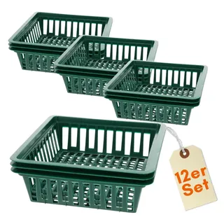 GarPet 12x Pflanzkörbe für Blumenzwiebeln Pflanzkorb Blumenzwiebeln Pflanzkörbe für Tulpen Zwiebelpflanzschale Herbstpflanzung Blumenzwiebelschale 28x26