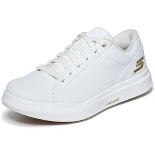 Skechers Damen Drive 6 Arch Leder Relaxed Fit Wasserdicht Golfschuh Sneaker, Weiß/Gold, 36.5 EU