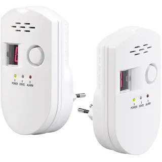 VisorTech Steckdosen-Multi-Gasmelder Weiß 2er-Set