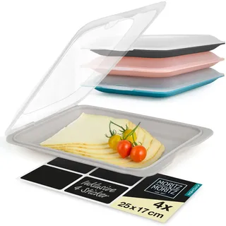 Moritz & Moritz Aufschnittbox 4er Set Petrol/Orange/Türkis/Rosa