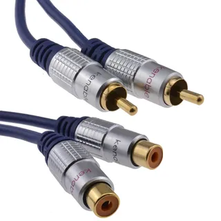 kenable Reines Kupfer OFC HQ 2 x Chinch Cinch Verlängerung Stecker Zum Buchse Audio Kabel Vergoldeten 2 m [2 Meter/2m]