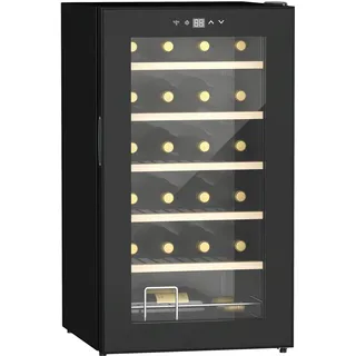 Homcom Weinkühlschrank 65 L mit Innenbeleuchtung Touch 5-20 Grad C Schwarz