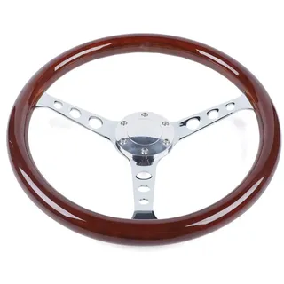 15" Autolenkrad Modifiziertes Lenkrad Retro Universell Holzlenkrad Sein Minimalistisches Design 380mm kit