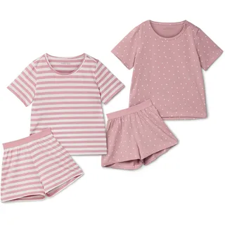 Tchibo - 2 kurze Kinder-Pyjamas - Mädchen - Gr. 110/116 - weiß/print