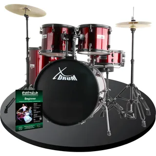 XDrum Rookie 22" Standard Schlagzeug Komplettset Ruby Red inkl. Schule