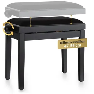 Classic Cantabile Pianobank 47-56 cm höhenverstellbar Schwarz Matt
