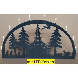 Außen Schwibbogen XXL 122 x 79 cm Lichterbogen  Metall groß Outdoor Erzgebirge