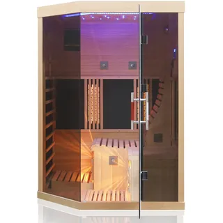 LED Infrarotsauna 140x120 Infrarotkabine Wärmekabine Dual Therm Vollspektrum-NEU