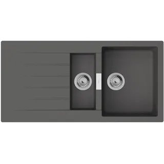 Hansgrohe S52 rechts Einbauspüle silicaTec grau 1000 x 600 mm Handbetätigung