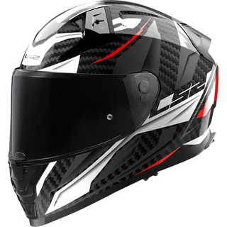 LS2 FF811 Vector II Carbon Savage Weiß/Grau/Rot L