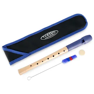Classic Cantabile Pivella Blockflöte Blau, deutsche Griffweise