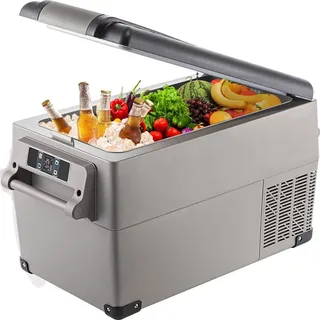 Autokühlschrank 35L Kompressorkühlbox Edelstahl Urlaub Isolierbox Mini Kühlschrank Kühlbox Auto und Steckdose