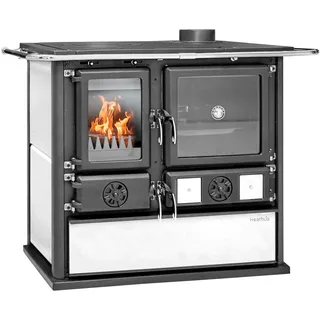 None Festbrennstoffherd "Heathus Küchenofen »Cook Premium« Perl White", schwarz, Kaminöfen, Ofenherd zum Heizen, Kochen & Backen