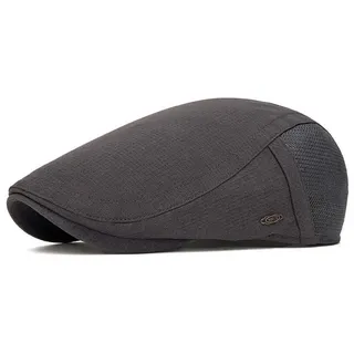 Bwecuy Schirmmütze Schirmmütze Baumwolle Barett Cap, Einstellbare Flatcap grau