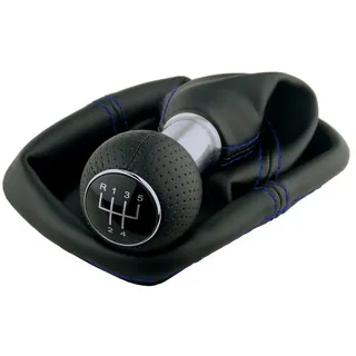 L & P Car Design Schalthebel Schaltknauf Auto Blau perforiert f. VW Golf 4 IV Bora Rahmen 23mm (Set, 1 St., Schaltknauf + Schaltsack + Rahmen), Plug&Play Montage blau|schwarz