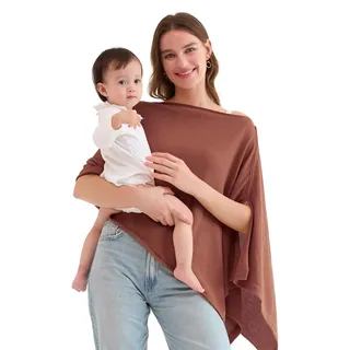 Momcozy Stilltuch zum Stillen, weicher Poncho für mehr Privatsphäre, vielseitig einsetzbarer Stillschal, tragbares Stilltuch für Frauen, inklusive Wäschebeutel (Rose Taupe)