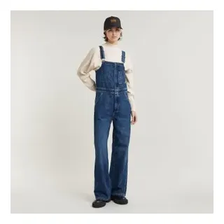 G-Star für Damen. D25305-D536-G804 Zip-Latzhose mit geradem Bein blau (M), Lässig, Baumwolle, Denim