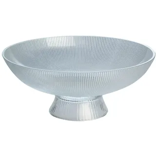 Obstschale auf Fuß RYLI, Ø 25 cm - Transparent - Glas - Rillenoptik - mit Fuß