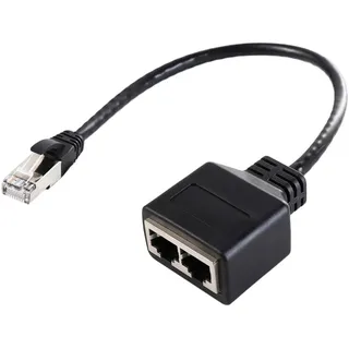 RJ45 Splitter Adapter, RJ45-Netzwerk-Ethernet-Splitter 1 auf 2 Port, Netzwerkkabel Splitter Anschlussverdoppler, LAN Ethernet Extender 1 männlich zu 2 weiblich Cable für Ethernet Cat5 Cat5e Cat6 Cat7