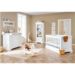 Pinolino Pinolino, Kinderzimmer-Set 'Emilia' breit inkl. Wandregal, 3-tlg. (Babybett, Wickelkommode)