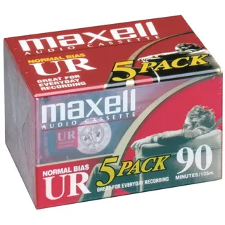 Maxell Audiokassette 90 min 5er Pack
