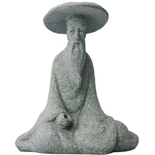 Cabilock Gartenfiguren Miniatur Angler Figuren Zen Garten Steinfiguren Dekofigur Skulptur Gartenstatuen Feengarten Steine Ornaments für Blumentopf Teich Auto Micro Landschaft Dekoration